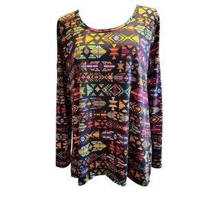 Lularoe Large stretch Women's L/S Top HI/LO